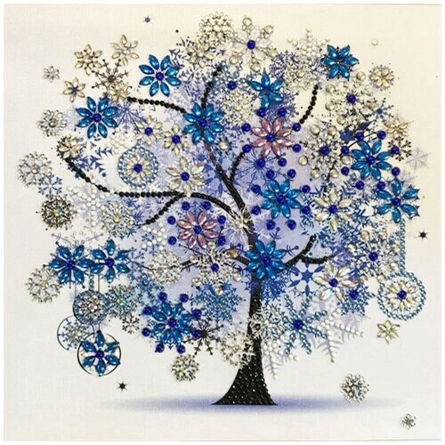 "Зимнее дерево"(цена производителя). Алмазная мозаика с декор. элементами 5Д 30х30см каролинка от компании М.Видео - фото 1