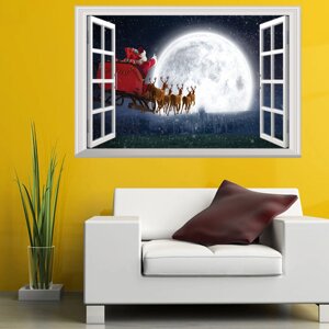 1 шт. Санта-Клаус олень Шаблон рождественская серия ПВХ печать самоклеющиеся домашний декор для спальни гостиной настенн