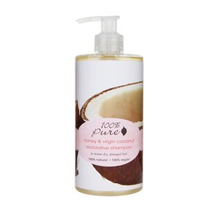 100% PURE Шампунь тонизирующий Мед и Молодой Кокос Honey & Virgin Coconut Restorative Shampoo
