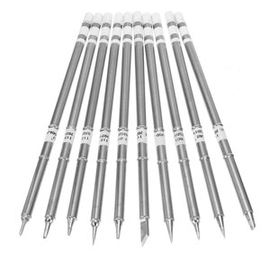 10PCS T12Lead-free Alloy Stainless Steel Цвет Soldering Iron Tips Set