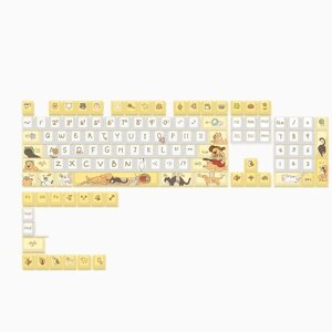 121 клавиша Кот и Собака Diary PBT Keycap Set Cherry Profile Sublimation Pet Custom Keycaps для Механический клавиатур