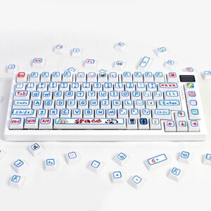 126 клавиш граффити PBT Keycap Set XDA Profile Sublimation Cute Anime Custom Keycaps для Механический клавиатур