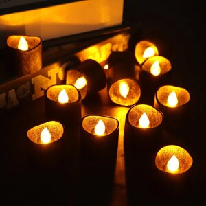 12PCS Рождество Хэллоуин Беспламенные свечи LED Чай Огни Батарея Управляемый Deco