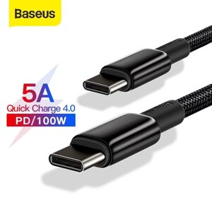 [2 упаковки] Baseus Кабель USB-C - USB-C PD3.0, 100 Вт, Подача питания QC4.0, Кабель для быстрой зарядки и передачи данн
