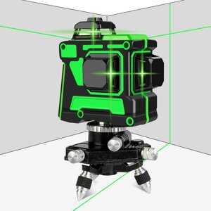 3D 12-линейный зеленый свет Лазер Уровень цифровой самовыравнивающийся на 360 ° Роторная мера