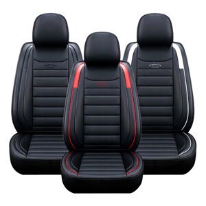 5 мест Универсальные автомобильные чехлы для сидений Deluxe PU кожаная подушка для сиденья Полный комплект обложек