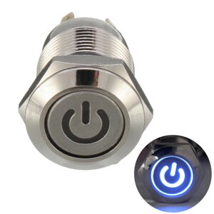 5 шт. 12В 4-контактный металлический кнопочный выключатель с моментальным включением, водонепроницаемый