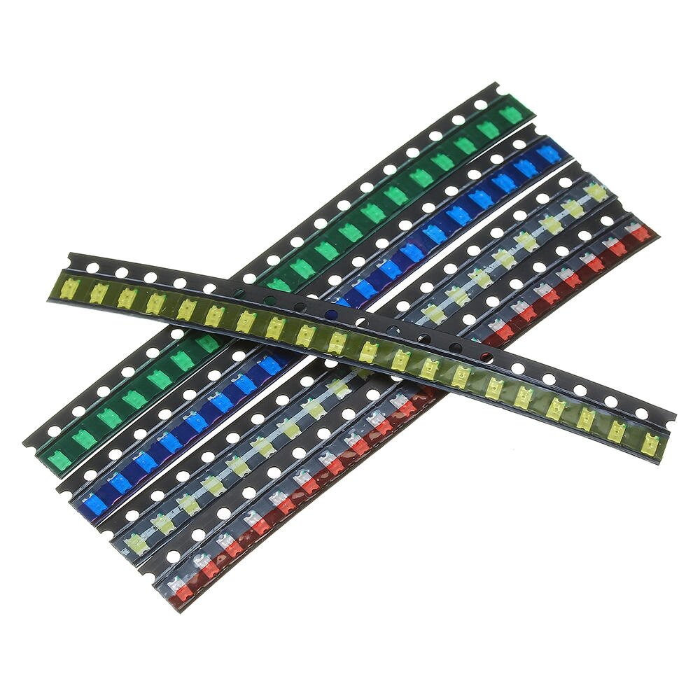 500шт 5 цветов 100 каждый 1206 LED диодный ассортимент SMD LED диодный Набор зеленый / красный / белый / синий / желтый от компании Admi - фото 1
