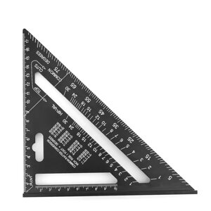7-дюймовая треугольная линейка Измерение Инструмент Набор плотников из алюминиевого сплава Прямоугольный угол Деревообра