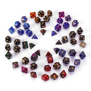 7 шт. многогранные кубики Galaxy для игр Dungeons Dragons D20 D12 D10 D8 D6 D4 + сумка