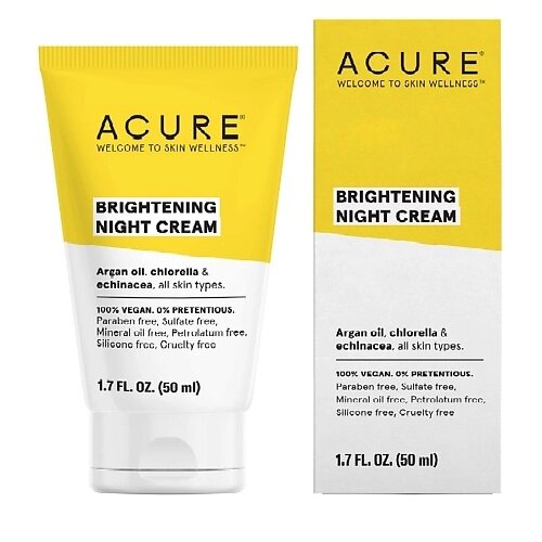 ACURE Ночной крем аргановое масло, хлорелла и эхинацея Brightening