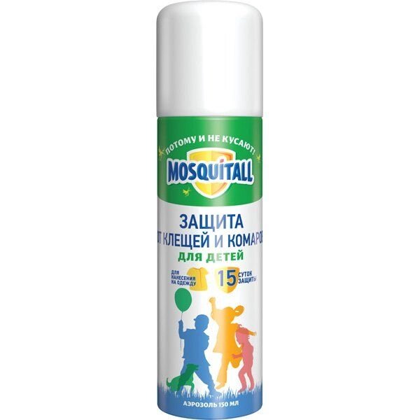 Аэрозоль для детей защита от клещей и комаров Mosquitall/Москитол 150мл от компании Admi - фото 1