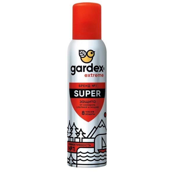 Аэрозоль-репеллент от комаров, мошек и других насекомых Extrem Super Gardex/Гардекс фл. 150мл от компании Admi - фото 1