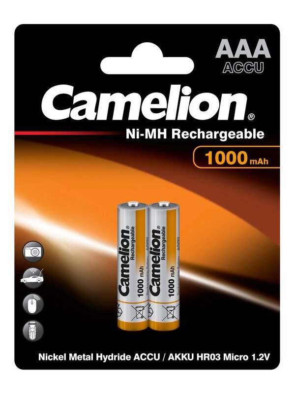 Аккумулятор AAA - Camelion 1.2V 1000mAh Ni-Mh BL-2 NH-AAA1000BP2 (2 штуки) 6182 от компании Admi - фото 1