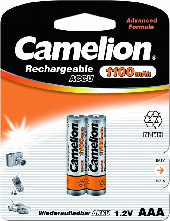 Аккумулятор AAA - Camelion NH-AAA1100BP2 1100 mAh Ni-MH (2 штуки) от компании Admi - фото 1
