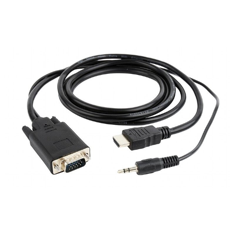 Аксессуар Gembird Cablexpert HDMI-VGA 19M/15M + 3.5Jack 1.8m Black A-HDMI-VGA-03-6 от компании Admi - фото 1