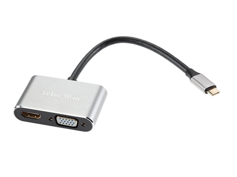 Аксессуар Telecom USB-Type-C - HDMI / USB3.0 / PD / VGA Alum Grey TUC055 от компании Admi - фото 1