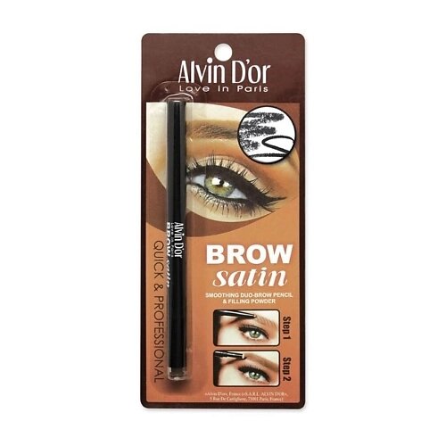 ALVIN D’OR Карандаш для бровей (карандаш+пудра) Brow Satin