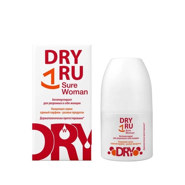 Антиперспирант для уверенных в себе женщин Roll-On Sure Woman Dry Ru/Драй Ру 50мл от компании Admi - фото 1