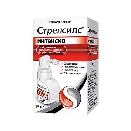 АПТЕКА Стрепсилс интенсив спрей д/местн. примен. дозир. 8,75мг/доза фл. 15мл от компании Admi - фото 1