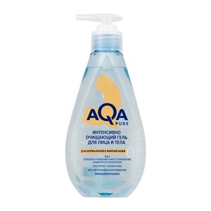 AQA PURE Интенсивно очищающий гель с гиалуроном для лица для жирной кожи 250.0