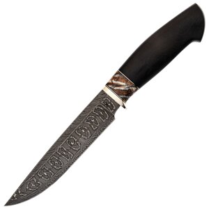 Авторский нож Ф3.2 26 см, сталь мозаичный дамаск, рукоять граб