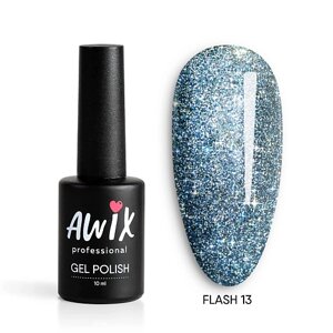 AWIX Светоотражающий гель лак для ногтей с блестками Flash