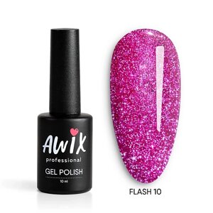 AWIX Светоотражающий гель лак для ногтей с блестками Flash