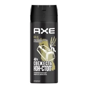 AXE Дезодорант мужской спрей агаровое дерево и черная ваниль 48 часов защиты Gold
