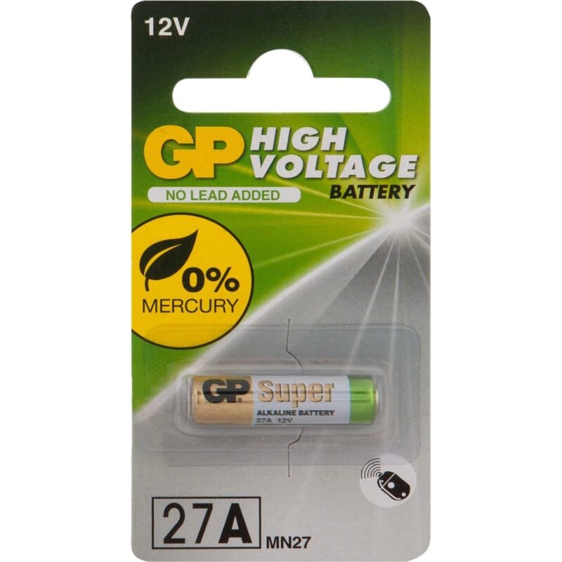 Батарейка 27A - GP Alkaline High Voltage BL1 27AFRA-2C1 (1 штука) от компании Admi - фото 1