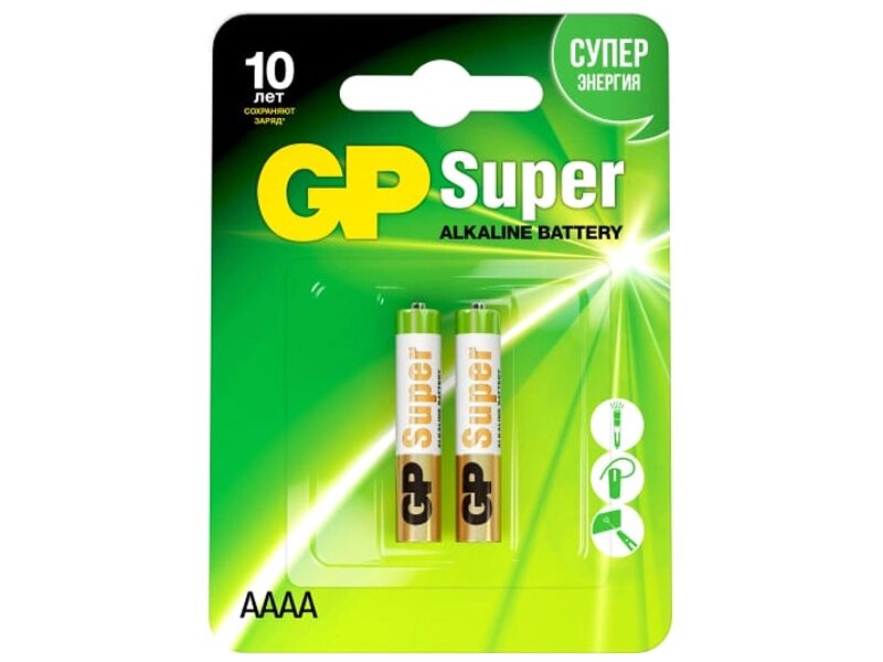 Батарейка AAAA - GP Super Alkaline 25А 25A-2CR2 20/160 (2 штуки) от компании Admi - фото 1