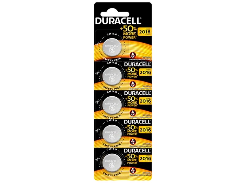 Батарейка CR2016 - Duracell DR CR2016/5BL EU (5 штук) от компании Admi - фото 1