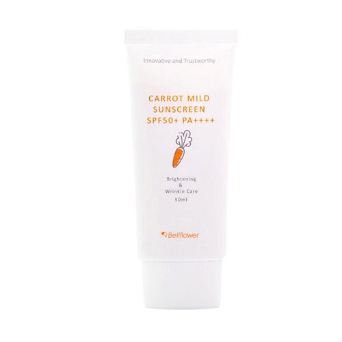 BELLFLOWER Крем для лица солнцезащитный с экстрактом моркови Carrot Mild Sunscreen SPF 50+ PA++++ от компании Admi - фото 1