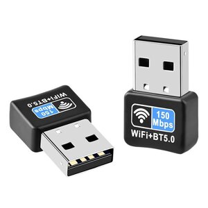 Беспроводная сетевая карта 150 Мбит/с Приемник Bluetooth-совместимый 5.0 без привода Mini USB Ethernet WiFi Dongle