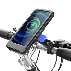 Беспроводное зарядное устройство 12V 15W с держателем для телефона и креплением для велосипеда на 6,7 дюймов для навигац