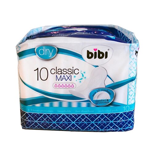 BIBI Прокладки для критических дней Classic Maxi Dry 10