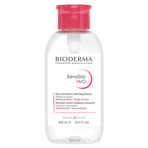 BIODERMA Мицеллярная вода с помпой для очищения нормальной и чувствительной кожи лица Sensibio H2O 500.0 от компании Admi - фото 1