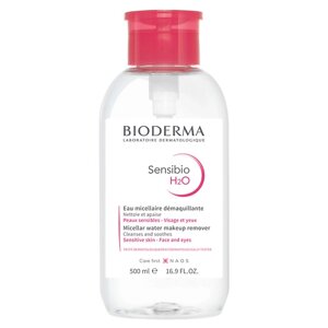 BIODERMA Мицеллярная вода с помпой для очищения нормальной и чувствительной кожи лица Sensibio H2O 500.0