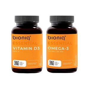 Bioniq essential набор омега 3 90%витамин д3 2000 IU