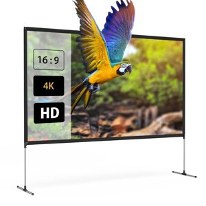 BlitzWolf BW-VS6 80/100-дюймовый Проектор Экран со стабильной подставкой Разрешение 4K Соотношение сторон 16:9 Складной