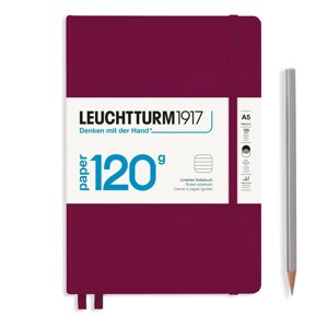 Блокнот Leuchtturm1917 Edition 120G A5 (14. 5x21см. ) 120г/м2 - 203 стр. в линейку, твердая обложка, цвет: красный портвейн