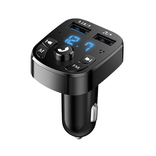 Bluetooth V5.0 FM-передатчик 3.1A Dual USB-A Авто Зарядное устройство LED Цифровой Дисплей Беспроводной Радио Адаптер с