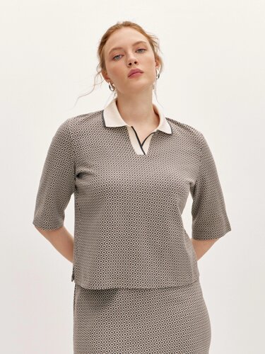 Блуза с воротником в стиле поло (48)