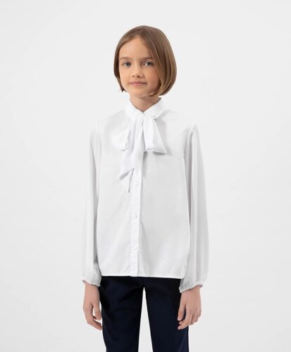 Блузка комбинированная белая Gulliver (134)