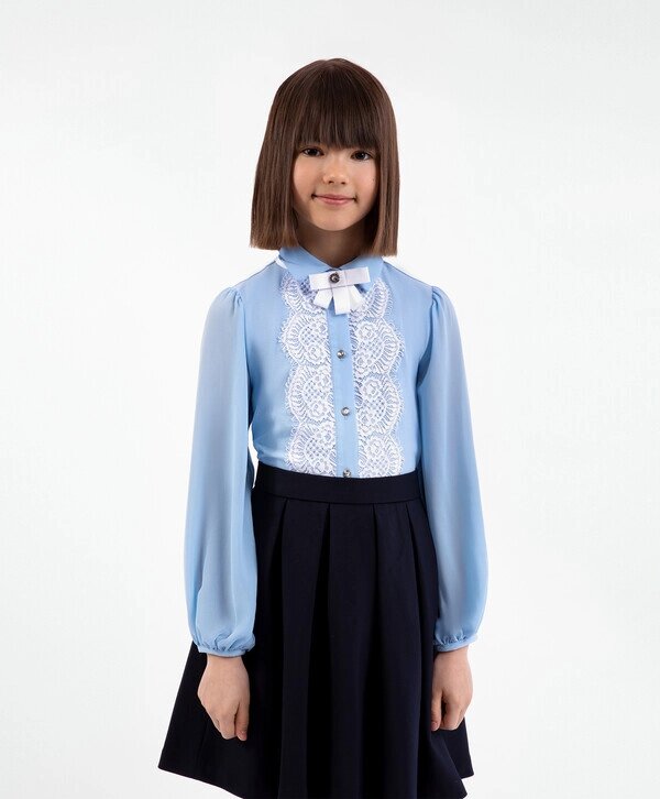 Блузка с кружевом голубая Gulliver (122) от компании Admi - фото 1