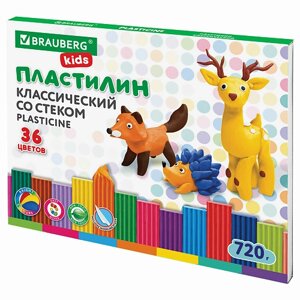 BRAUBERG Пластилин классический KIDS