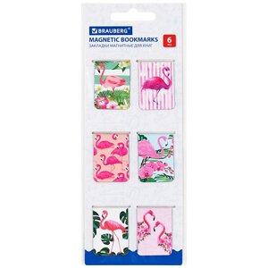 Brauberg закладки для книг магнитные flamingo