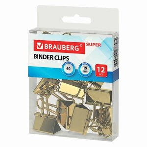 Brauberg зажимы для бумаг EXTRA 12