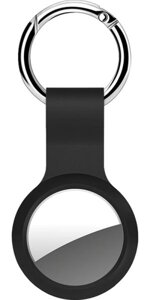 Брелок Deppa для AirTag, силикон, черный (с кольцом для ключей)