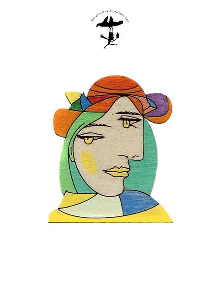 Брошечная Билла Трейлора «Женщина в оранжевой шляпе» от компании Admi - фото 1
